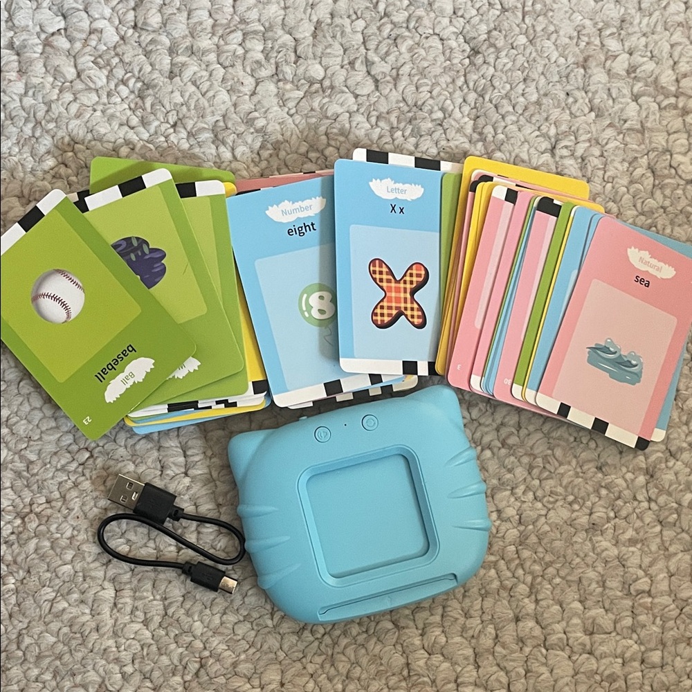 Blue Kids teaching toy with Learning Cards